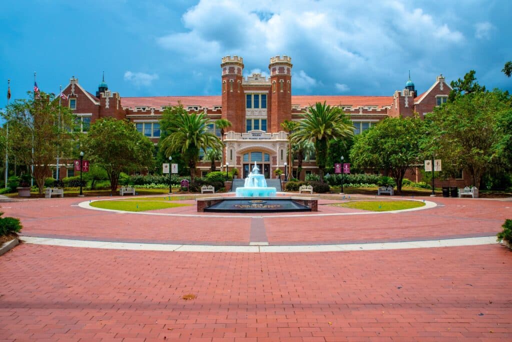 Florida State University's Wescott Fountain and Wescott Building behind it